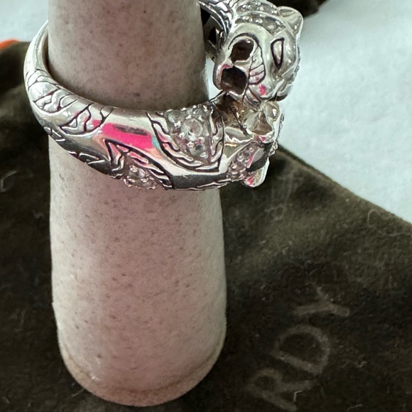 John Hardy Sterling Silver Palu Macan Tiger Bypass Ring Sz 6 - Picture 4 of 6